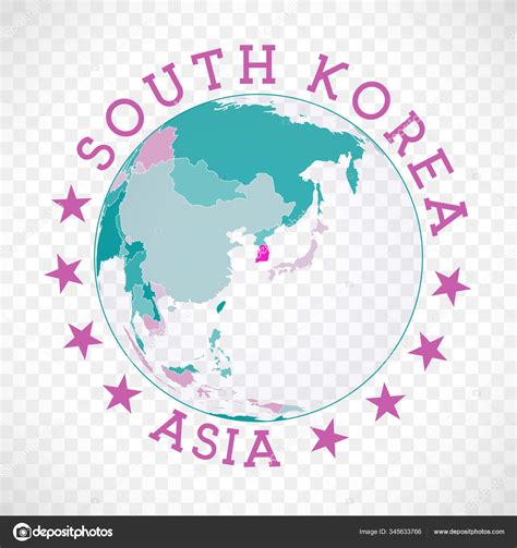 South Korea Logo Badge Country Map South Korea World Context Stock ...