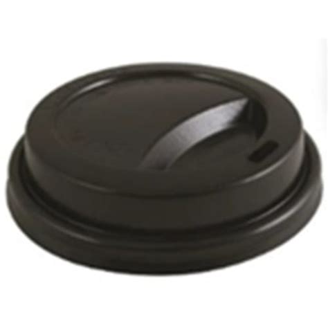 GuestSupply US Black Lid Fits 10 16 Oz Hot Cups Wrapped