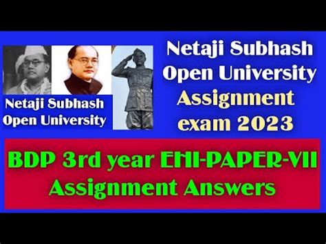 Nsou Bdp Ehi Assignment Answers Nsou Bdp Rd Year Ehi Paper Vii