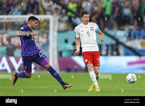 Robert Lewandowski Durante El Partido Del Grupo C De La Copa Mundial De