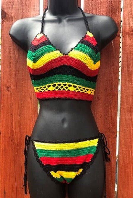 Crocheted Rasta Bikini Size Rasta Fairies Reggae Clothes