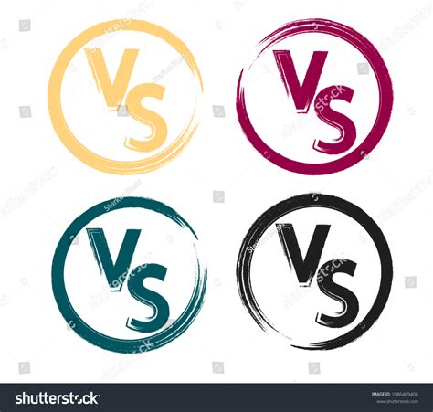 Yellow Outline Versus Sign Like Opposition Stock Vector Royalty Free