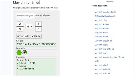 Cách sử dụng máy tính phân số online để giải bài tập