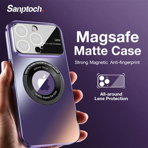 Sanptoch เคสโทรศัพท์เคลือบ Magsafe สำหรับ Iphone 14เคสป้องกันเลนส์