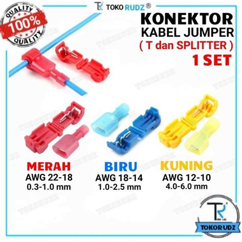 Jual Konektor Kabel Jumper T Split Suntik Cabang Terminal Soket Set