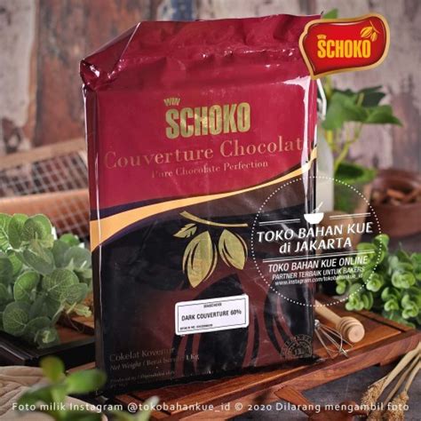 Jual Schoko 60 1kg BLOCK Cokelat Dark Chocolate Couverture Coklat