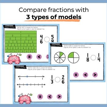 Comparing Fractions Using Pictorial Models Boom Cards By Hooty S Homeroom