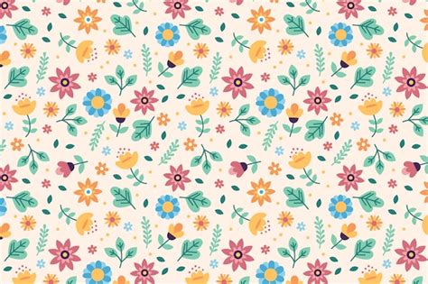 Diseño De Patrón De Primavera Floral Plana Vector Gratis