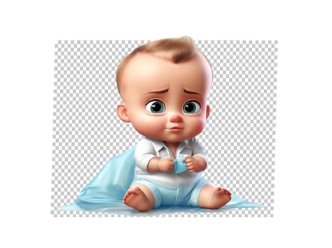 A Boss baby cute face on white background | Premium AI-generated PSD