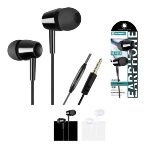 Kit De 3 Fones De Ouvido Stereo Microfone Sumexr Atacado Cor Preto