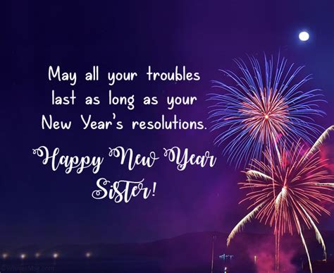 Happy New Year Wishes for Sister 2023 - WishesMsg