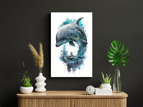 Dolphin Poster, Dolphin Wall Art, Dolphin Print, Dolphins Painting