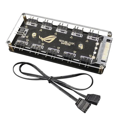 5V 3 pin ARGB RGBW Cable Splitter Hub for ASUS AURA SYNC RGB 10 Hub ...