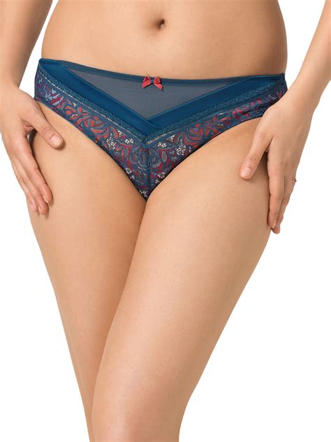 Buy Amante Women Blue Self Design Bikini Briefs 8903129187312 Briefs