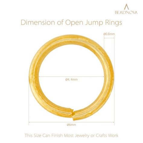 Beadnova Mm Open Jump Ring Gold Plated Jewelry Making Jump Ring Metal