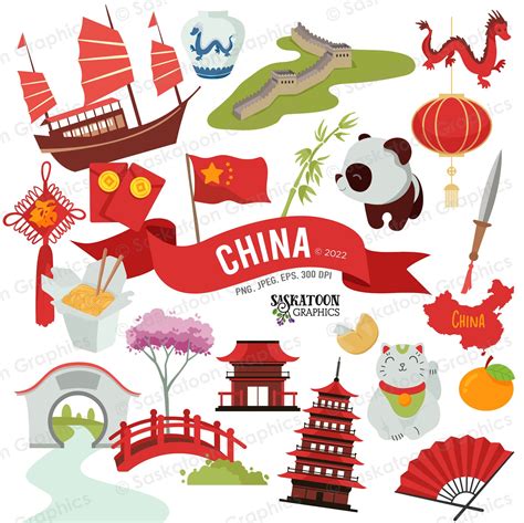 China Clipart, Chinese Clipart, Asian Clipart, China, 40% OFF