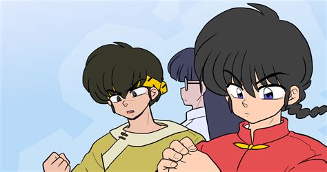 Saotome Ranma Hibiki Ryouga And Mousse Ranma 1 2 Drawn By Wanta