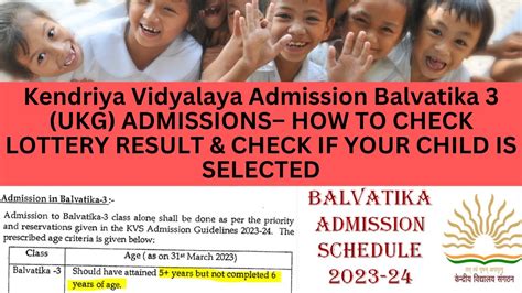 Kendriya Vidyalaya Admission Balvatika Ukg Admissions How To