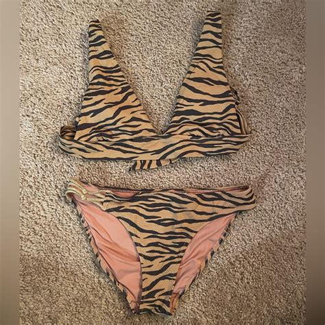 Aerie Tiger Print Bikini Gem