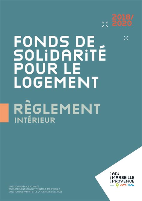 Calaméo Fonds de solidarité pour le logement réglement intérieur