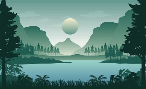 Silhouette forest landscape background 3531774 Vector Art at Vecteezy