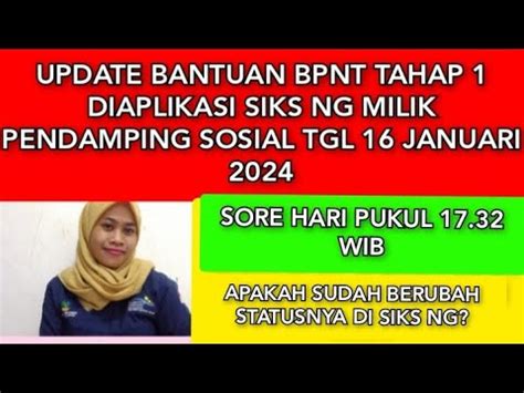 Update Bpnt Dan Pkh Tahap Tahun Di Aplikasi Siks Ng Milik