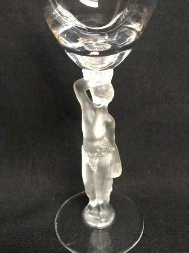 Vintage Bayel Figural Nude Male Crystal Glass Claret Wine Stem Goblet Set ¼