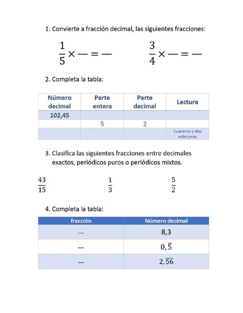 Numeros Decimales Interactive Exercise For Sexto Live Worksheets