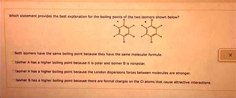 Solved Which Statement Provides The Best Explanation For The Boiling