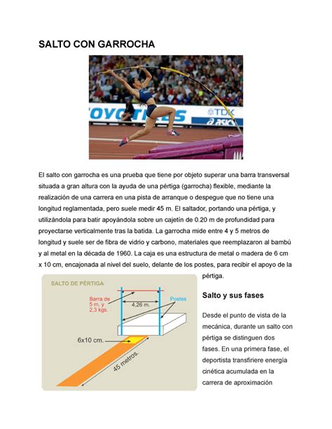 Salto CON Garrocha descripción del deporte músculos involucrados y