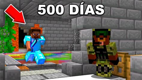 Revivo SOBREVIVIENDO 500 DÍAS dentro de una BASE SECRETA de MINECRAFT