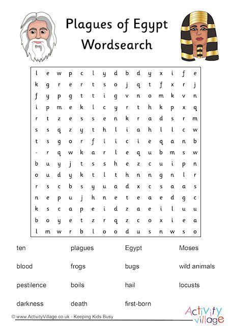 Plagues Of Egypt Word Search Click Through To The Website For The