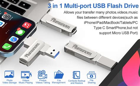 Plumunom Flash Drive For IPhone 128GB Photo Stick For IPhone Flash