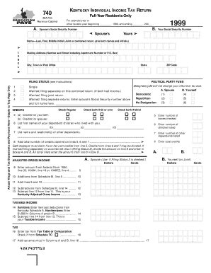 Fillable Online Revenue Ky Kentucky Individual Income Tax Return