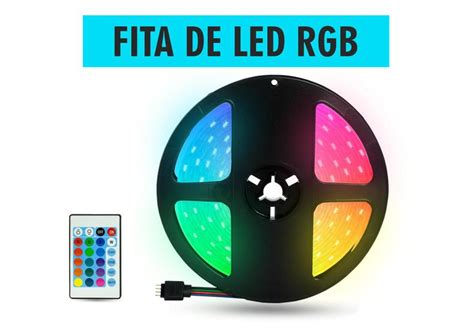 Fita Led Rgb Colorida Mt Cores Controle Aaa Top Fita De