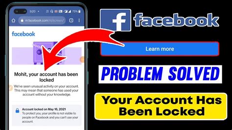 Your Account Has Been Locked Facebook Learn More Problem How To