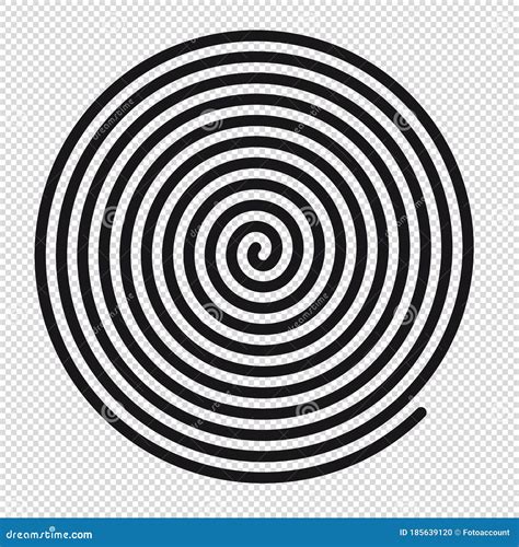 Abstract Round Hypnotic Spiral Vortex Vector Illustration Isolated