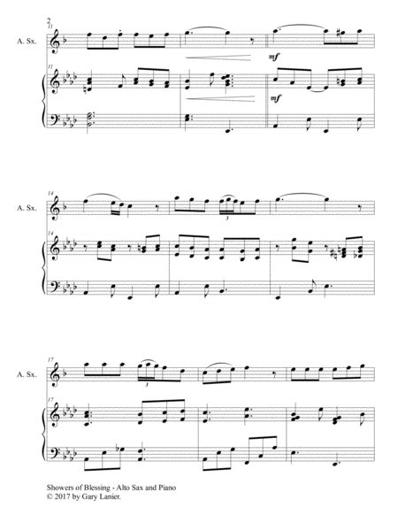 SHOWERS OF BLESSING (Duet – Alto Sax & Piano with Score/Part) by James McGranahan - Woodwind ...