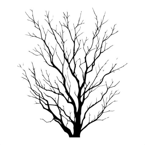 Premium Vector Minimal Naked Tree Vector Branches Silhouette Dead Tree Isolated On White