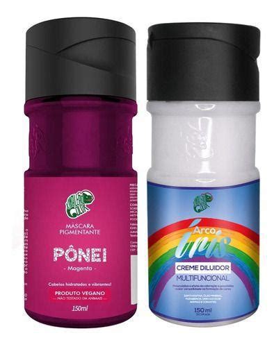 Kit Pônei Kamaleão Color 150ml Diluidor Arco Íris 150ml Tinta de