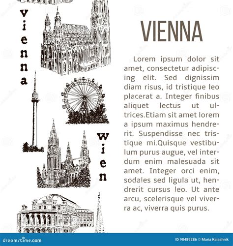 Set Of Vienna Symbols Vector Hand Drawn Ink Pen Sketch Illustration
