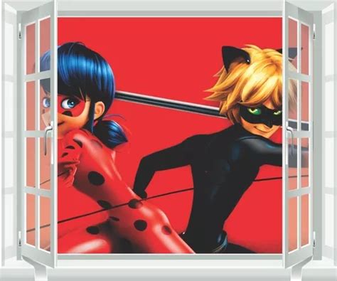 Adesivo De Parede Janela Falsa D Infantil Mod Ladybug