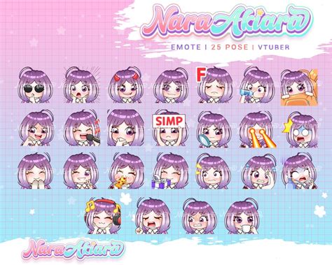 Vtuber Emote Twitch Emotes Emote Commission Emote Cute Etsy Singapore