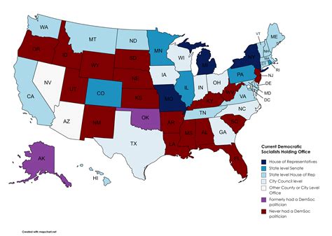 Current Democratic Socialists whom hold office in the US : r/MapPorn