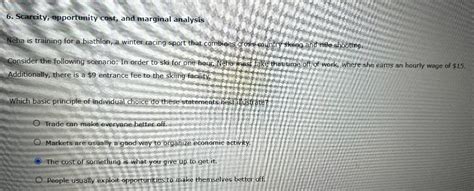 Solved Scarcity Opportumity Cost And Marginal Analysis Chegg