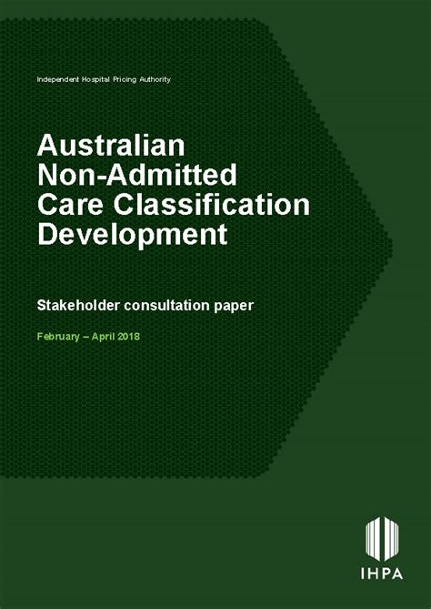 Development Of The Australian Non Admitted Care Classification