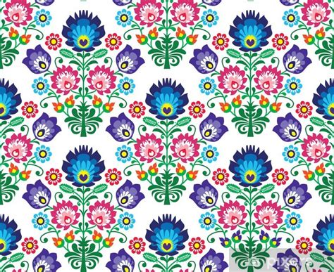 Papier Peint Seamless Polonais Slave Art Populaire Motif Floral