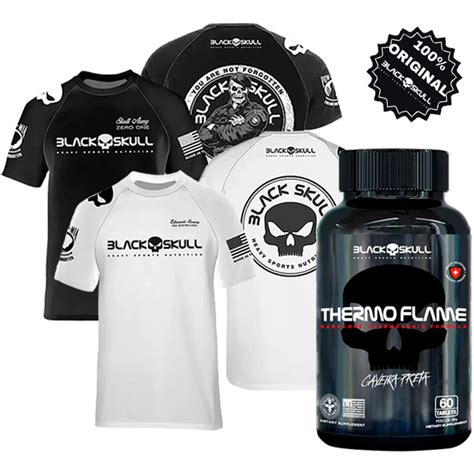 Combo Camiseta Black Skull Original Bope E Caveira Termog Nico