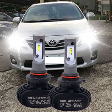 2PC LED Headlamp HeadLight HB4 Light Bulbs For Toyota Altis E140 Year