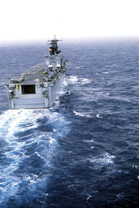 A Stern View Of The Amphibious Assault Ship Uss Nassau Lha 4 Underway Picryl Public Domain